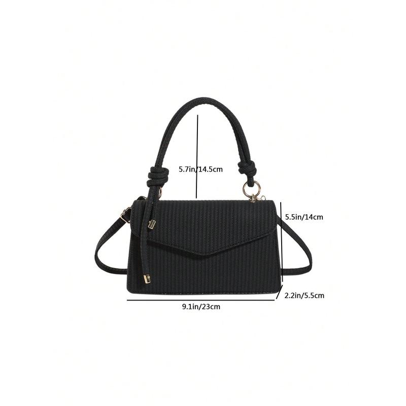 New Vintage Weave Texture Handheld Square Bag For Women, Can Be Used As Shoulder Or Crossbody Bag