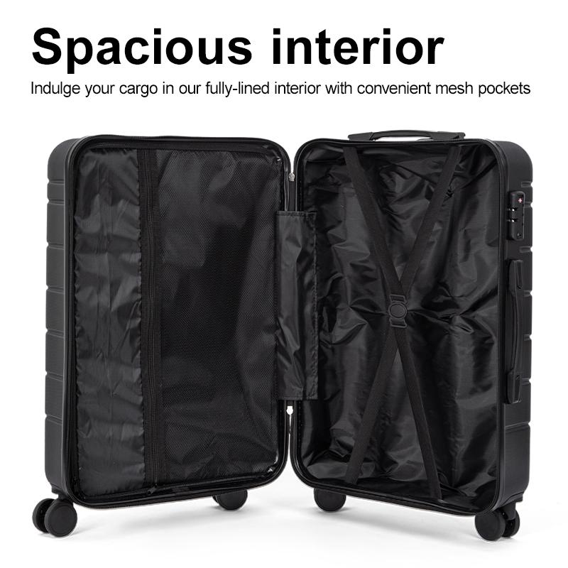 3 Pcs ABS Hardside Luggage Sets with TSA Lock Spinner Wheels