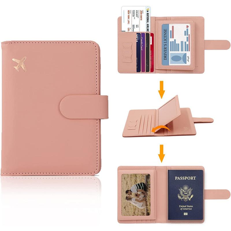 Multifunction Passport Holder Card Slots RFID Blocking Travel Wallet