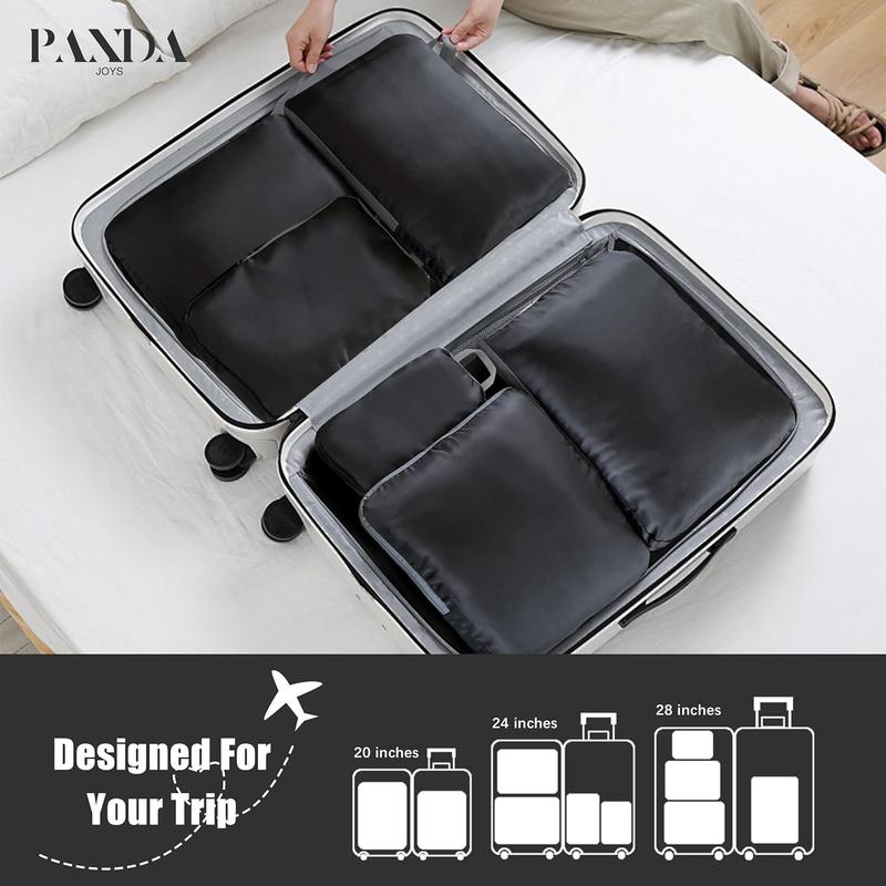 4 Set Compression Packing Cubes Travel - Travel Accessories Expandable Packing Organizers for Carry On - Essentials Luggage Travel Bags