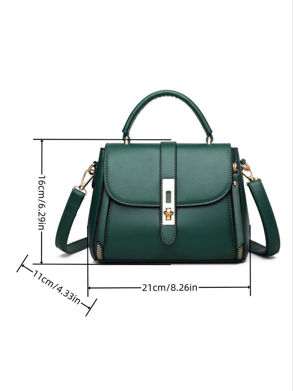 Women's Solid Color Handbag, Vintage Simple Pu Leather Crossbody Bag for Work & Daily Used, Daily Commuting Bag