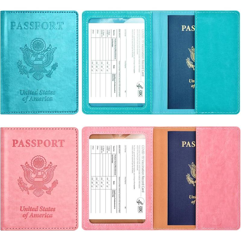 2Pack Passport Holder Wallet Cover Case, Travel Essentials for Women and Men