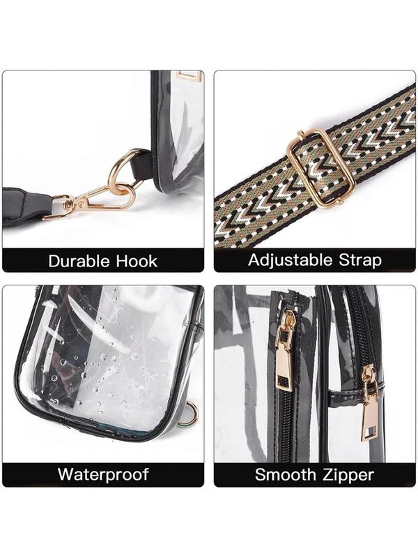 Fashionable Clear Sling Bag, Minimalist Lightweight Chest Bag, Transparent Chest Bag, Casual Versatile Zipper Sling Bag for Women & Girls