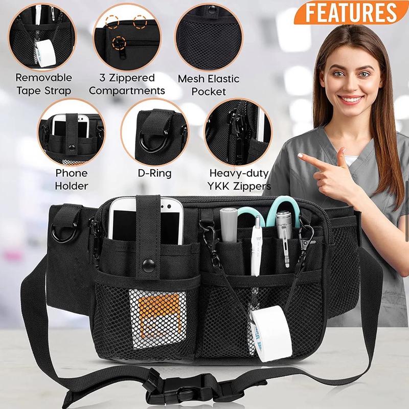 Nurse Fanny Pack for Women, Nursing Belt Organizer Pouch, Multi Compartment Waist Organizer Tool Bag for Students, Practitioners & Medical Professionals Bum Bags Bum Bags Belt Bags