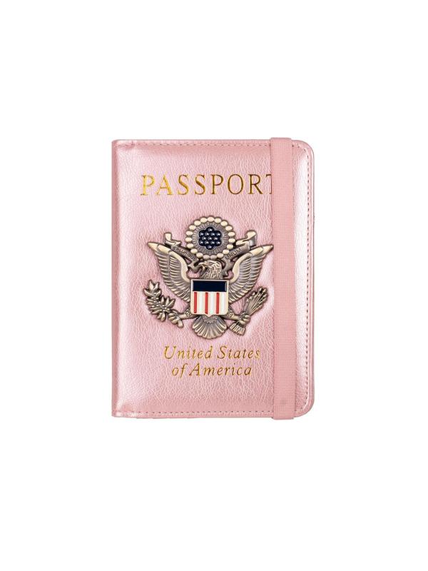 Unisex Casual PU Leather Passport Case, Multi Card Slot Passport Holder with Elastic Band, RFID Blocking Passport Case for Men & Women for Travel Use