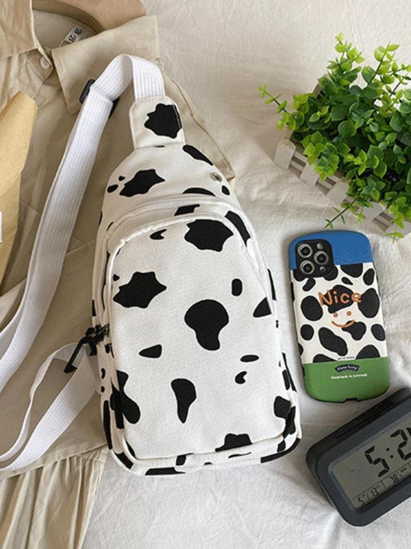 Women's Cute Cow Print Fanny Pack, Casual Trendy Sling Belt Bag with Adjustable Strap, Fashionable Bum Bag for Daily Use