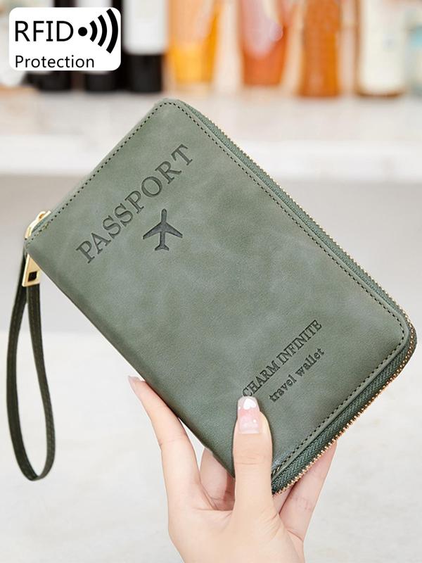 Summer Simple Plain Passport Cases Back To School, Multi-functional Zipper Travel Card Holder, RFID Blocking Card Holder, Fashion Wallet Travel Accessories 2024, Fall Outfits, Earthtone Fall Freshness