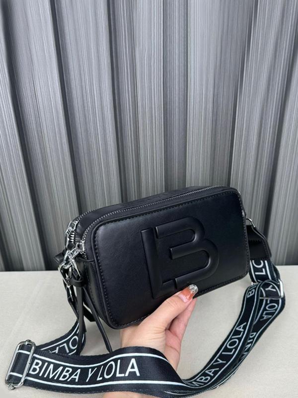 Women's Letter Decor Crossbody Bag, Fashionable Pu Leather Zipper Shoulder Bag for Daily Used, Casual Trendy Versatile High-quality Daily Commuting Bag