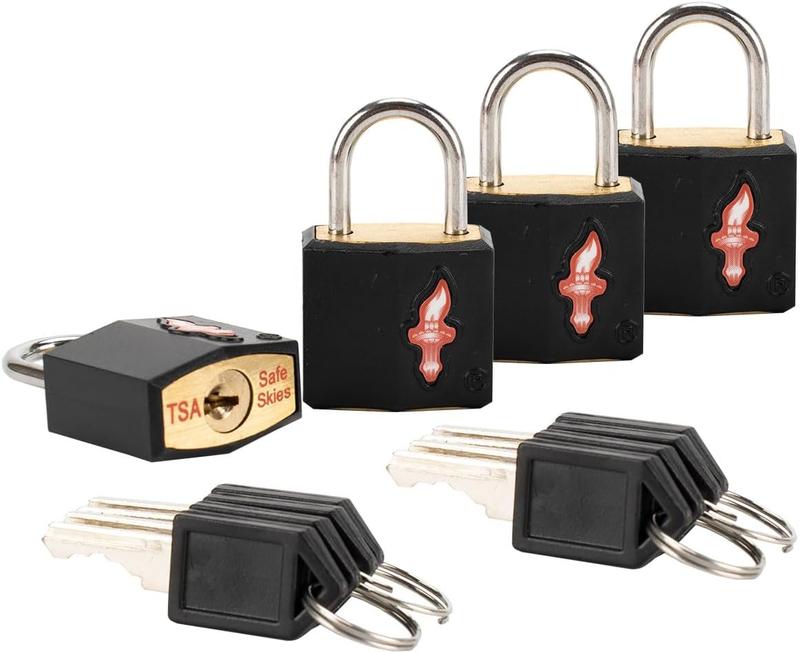 4 Pack Black Luggage Lock TSA Key Lock, Luggage Key Lock TSA Approved or Travel Lock TSA Approved and Suitcase Lock for Luggage, Suitcase, Carry On, Backpack, Laptop Bag.