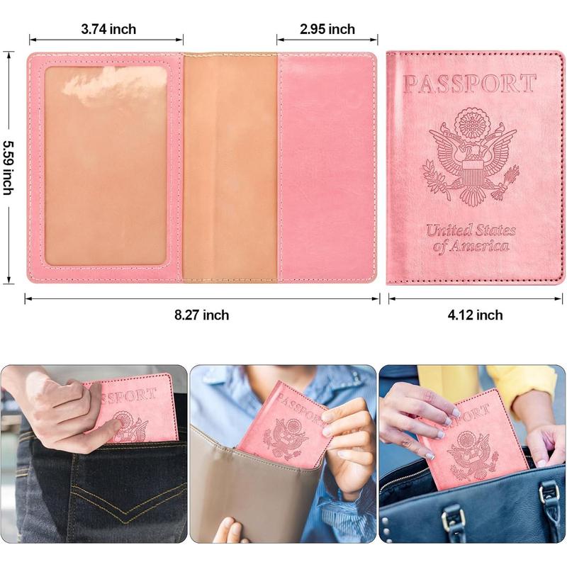 2Pack Passport Holder Wallet Cover Case, Travel Essentials for Women and Men