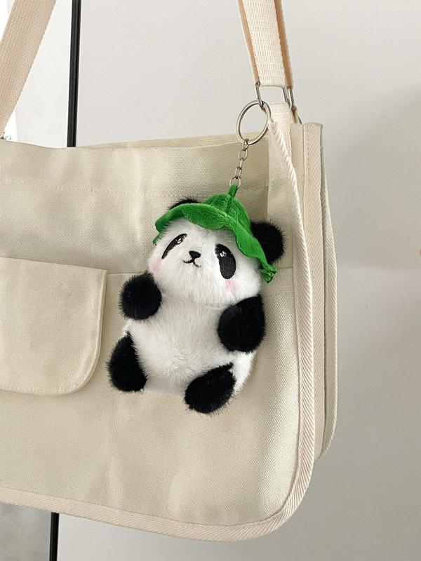 Cute Cartoon Panda Design Plush Keychain, Cute Animal Design Bag Charm, Bag Decoration for Women & Men