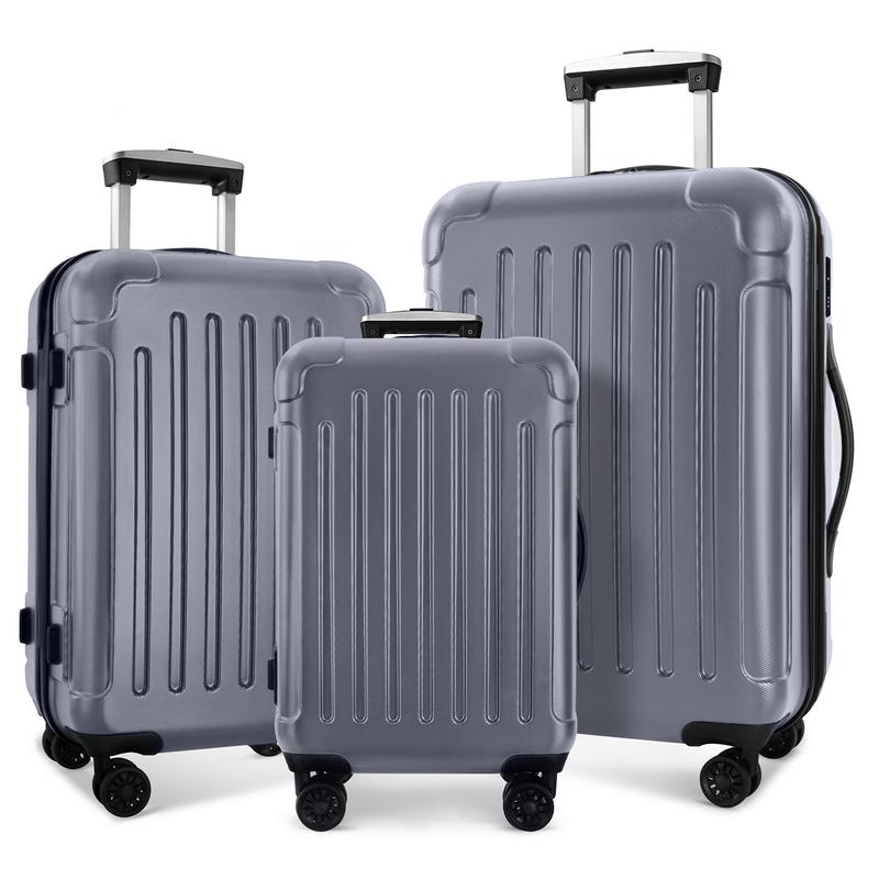 3-piece luggage set with rotating wheels ABS+PC lightweight (20 