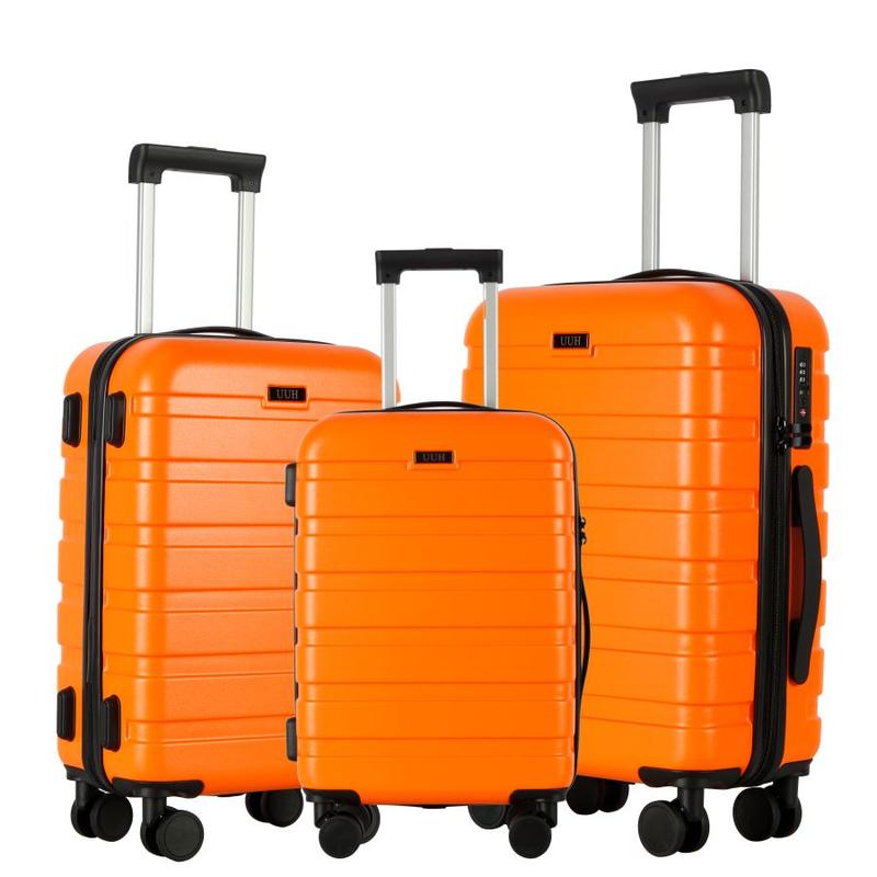 UUH Lightweight Luggage Family Travel Set, 2024 New Lightweight Luggage, with various combinations of three and four pieces, including gray, green, blue, black, white and silver for your choice, UUH will be your best travel companion.