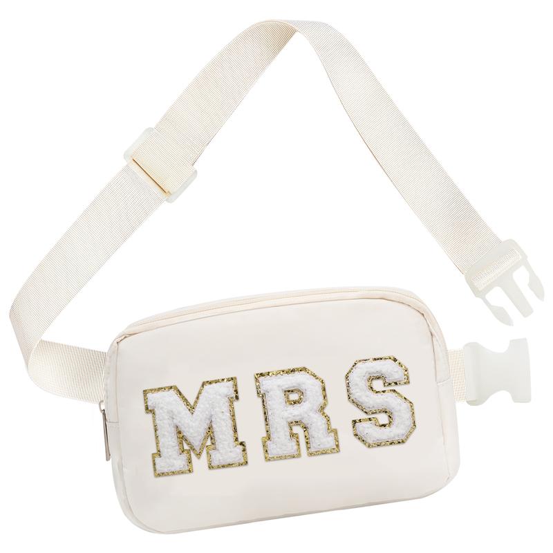 Bachelorette Gifts for Bride Fanny Pack, Bridal Shower Gifts for Wedding Day Bachelorette Party Engagement Honeymoon, Mrs Bag for Bride with Adjustable Strap, Maid Of Honor Gift