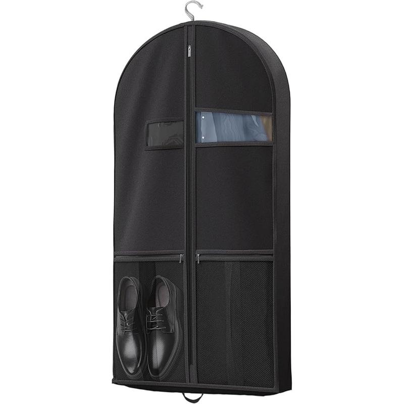 Travel Garment Bag with Zipper Pocket, Suit Bag for Suits, Dresses, Coats