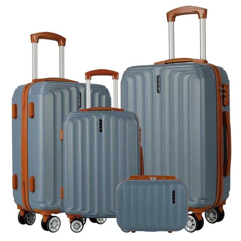 UUH Lightweight Luggage Family Travel Set, 2024 New Lightweight Luggage, with various combinations of three and four pieces, including gray, green, blue, black, white and silver for your choice, UUH will be your best travel companion.