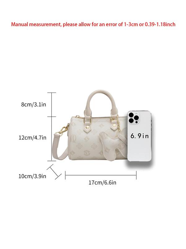 Women's Dog Charm Boston Bag, Fashionable Crossbody Bag with Adjustable Strap, Casual Trendy Versatile High-quality Daily Commuting Bag