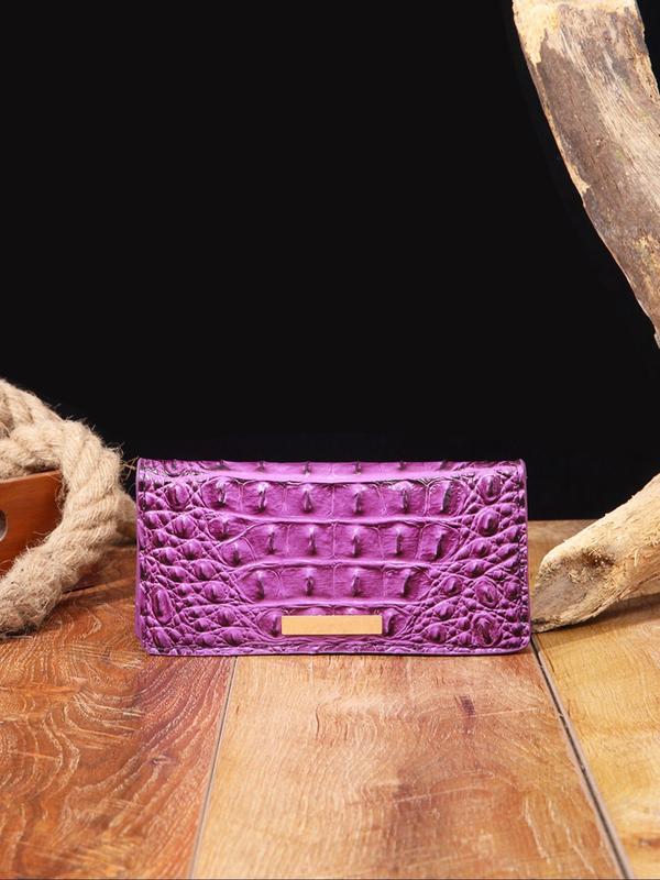 Summer Classic Matching Luxury Vintage Mock-croc Long Wallet, Colorful Summer Trendy Crocodile Embossed Card Holder for Women As 2024 Summer Gift, Gifts for Girlfriends