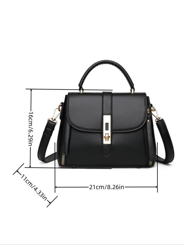 Women's Solid Color Handbag, Vintage Simple Pu Leather Crossbody Bag for Work & Daily Used, Daily Commuting Bag