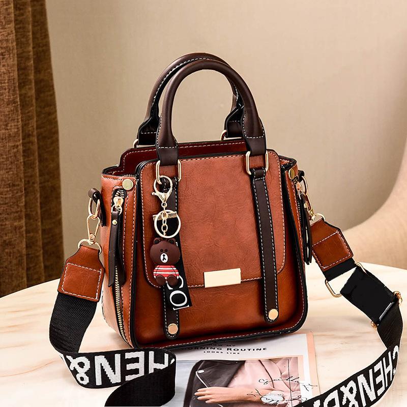 Stylish Bag Women's New Fashion All-Matching Retro Handbag Simple Casual Shoulder Messenger Bag Women's Fashion All-Matching