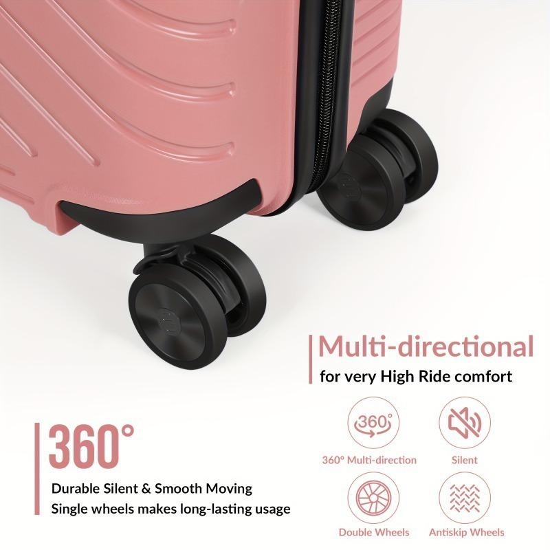 2pcs Ultra-Lightweight Carry-On Luggage Set Cosmetic Bag - Durable ABS Material, Sturdy Aluminum Alloy Handle, and Smooth Rolling Wheels for Travel