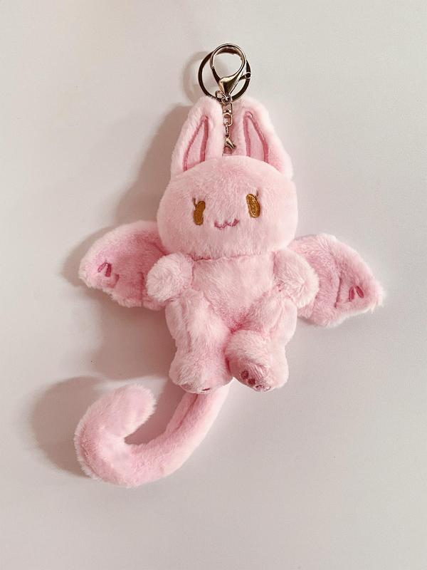 Cute Rabbit Plush Bag Charm, with Bat Wing Design, Creative Animal Design Plush Pendant, Bag Charm for Women & Men, Bag Decoration