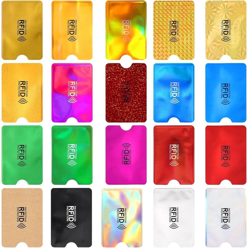 20pcs RFID Blocking Sleeves, RFID Card Protector Holder Credit Card Sleeves Identity Theft Prevention for Women Men(20 Pcs)