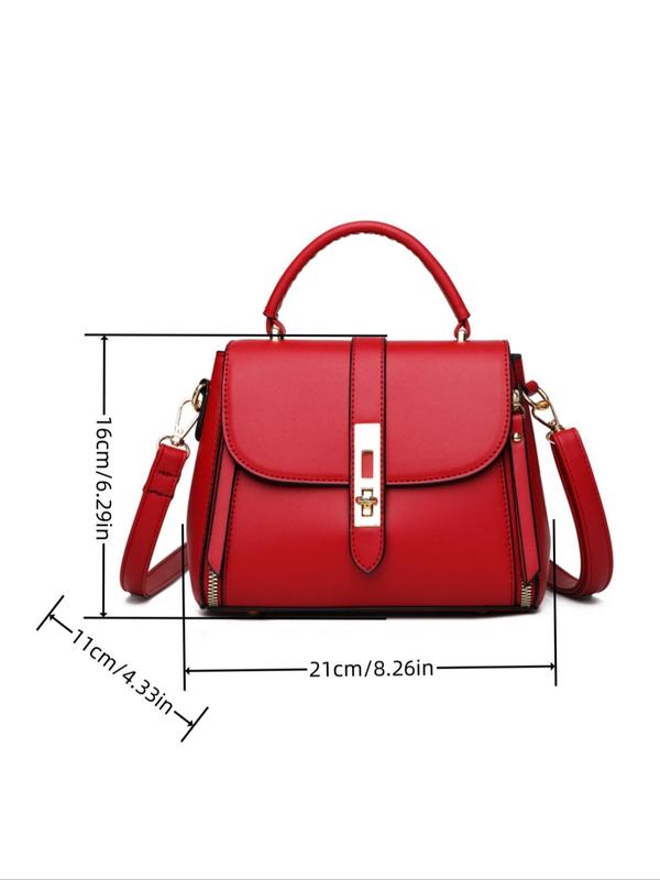 Women's Solid Color Handbag, Vintage Simple Pu Leather Crossbody Bag for Work & Daily Used, Daily Commuting Bag