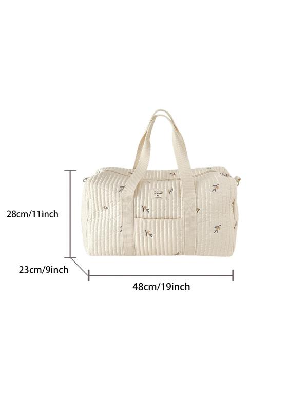 Cute Bear Pattern Travel Bag, Large Capacity Zipper Bag with Detachable Shoulder Strap, Daily Convenient Travel Bag for Women & Girls