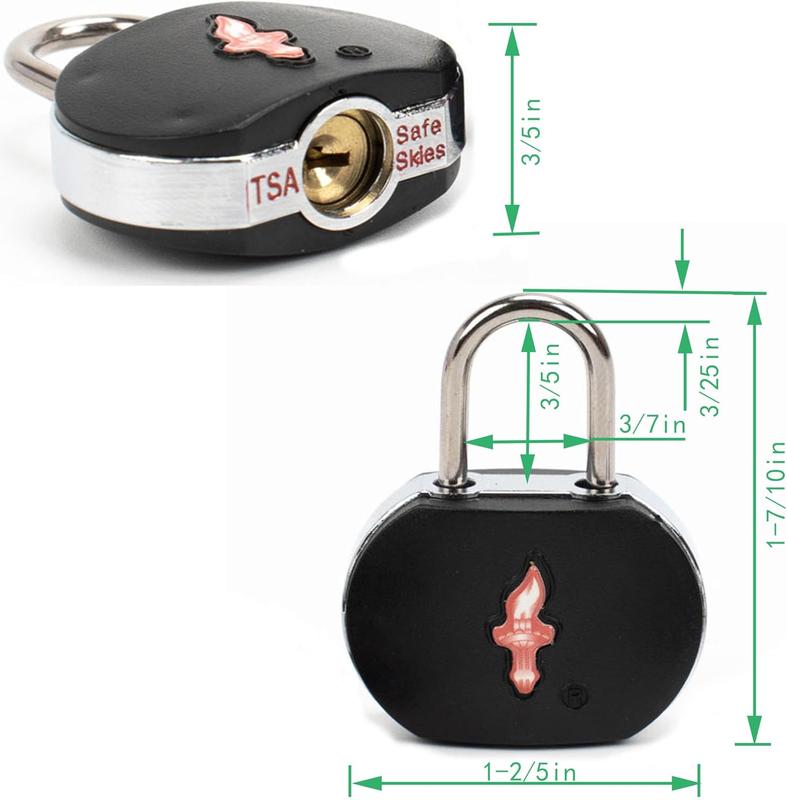 4 Pack Black Luggage Lock TSA Key Lock, Luggage Key Lock TSA Approved or Travel Lock TSA Approved and Suitcase Lock for Luggage, Suitcase, Carry On, Backpack, Laptop Bag.