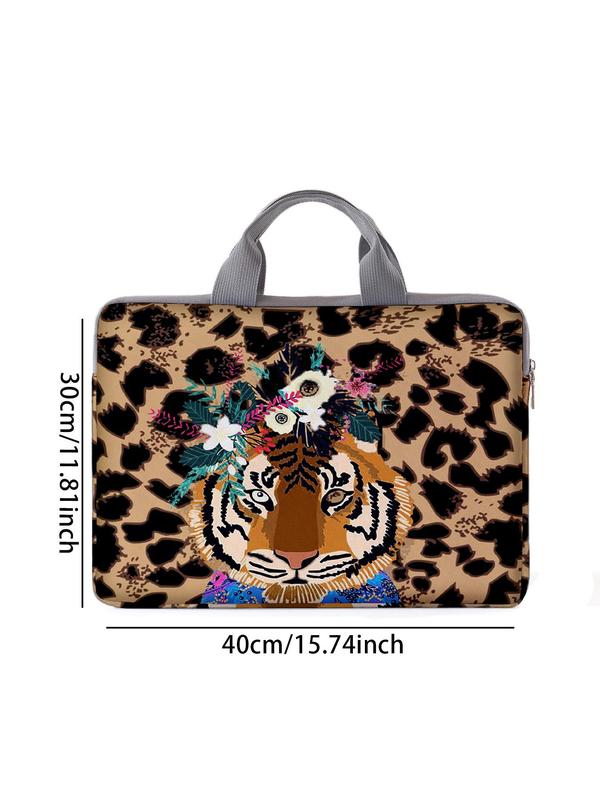 Fashion Leopard Tiger Pattern Laptop Bag, Soft Laptop Cover, Laptop Zipper Storage Bag for Laptop, Tablet Cover, Notebook Cover