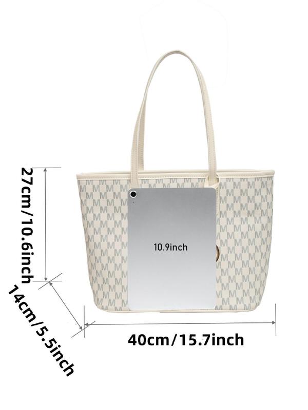 Women's Fashionable Letter Pattern Tote Bag, Casual Letter Printed Shoulder Bag for Daily Used, Trendy Versatile High-quality Daily Commuting Bag