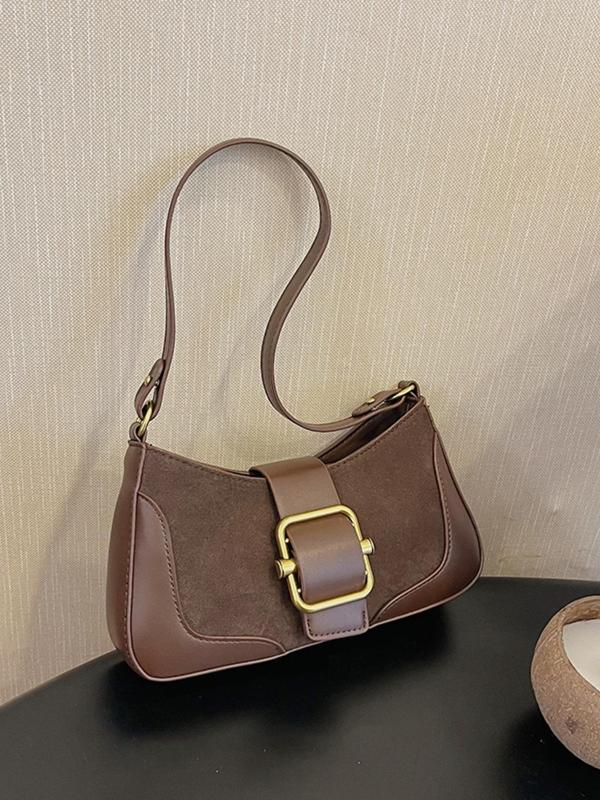 Women's Solid Color Baguette Bag, Fashionable Pu Leather Shoulder Bag for Daily Used, Designer Crossbody Bags for Women, Casual Trendy Versatile High-quality Daily Commuting Bag