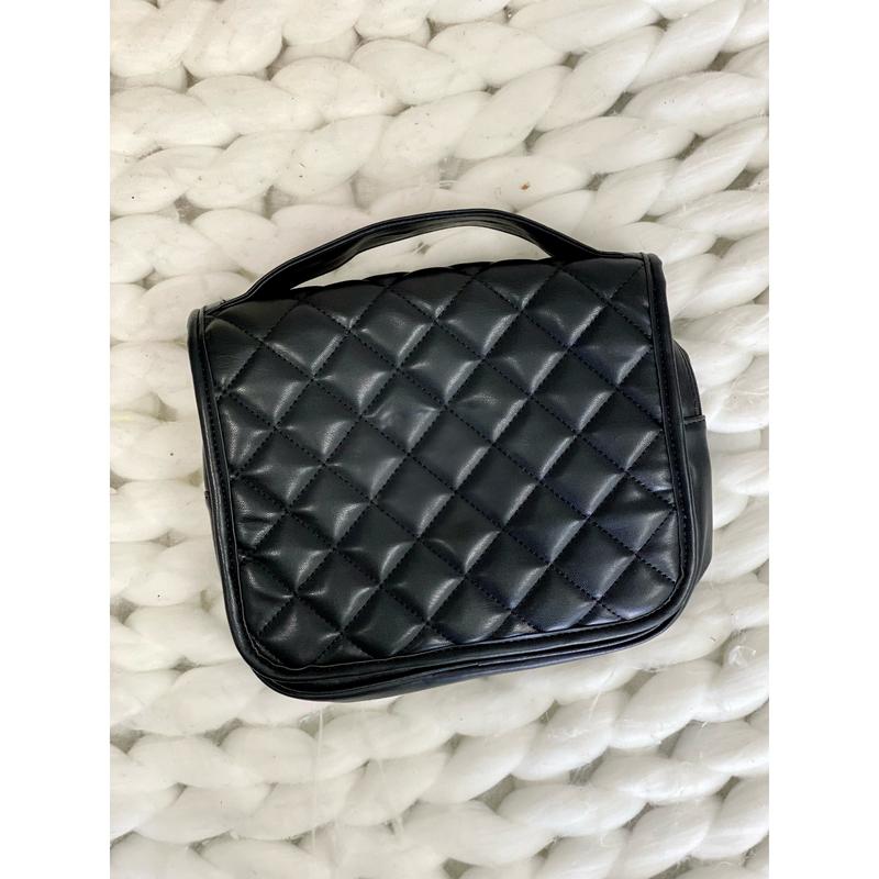 Black Quilted Toiletry Bag