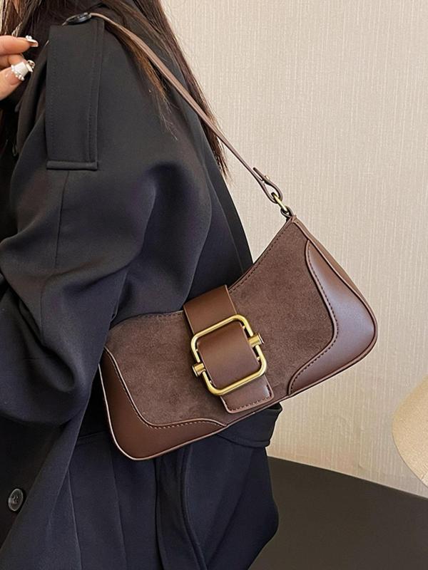 Women's Solid Color Baguette Bag, Fashionable Pu Leather Shoulder Bag for Daily Used, Designer Crossbody Bags for Women, Casual Trendy Versatile High-quality Daily Commuting Bag