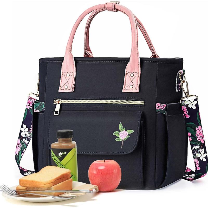 Deluxe Lunch Bag Women - Leakproof Insulated Lunch Box for Women 2024 Newest Teacher Mothers Day Gifts for Women Waterproof Multi Pocket Lunch Bag with Removable Strap for Work Picnic