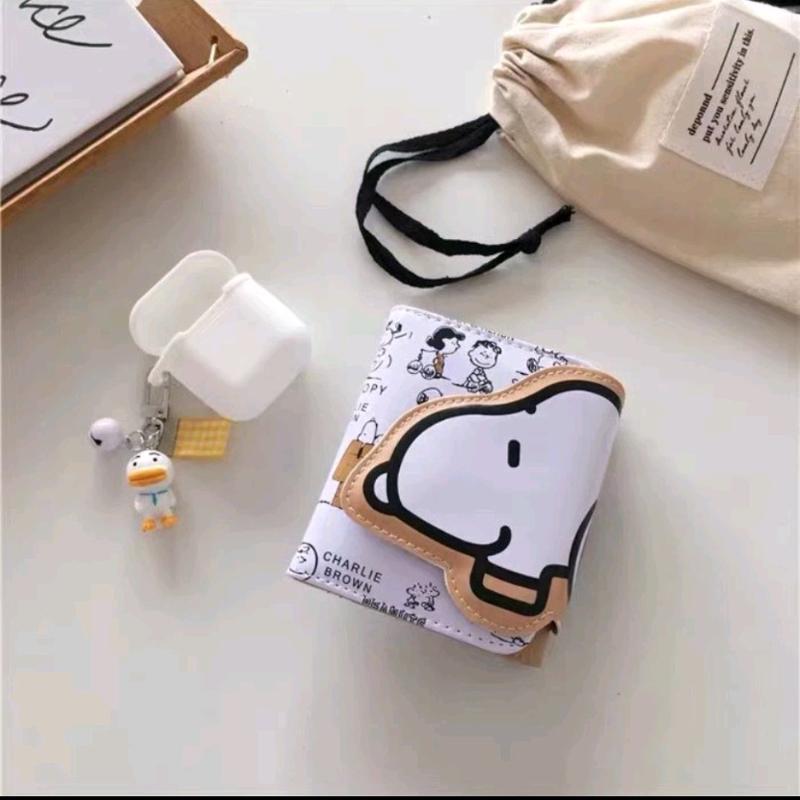 Snoop Dog Short Wallets | Cute Peanuts Characters | Cartoon Multi-pockets Cardholders for Everyday Use | Kawaii Coin Purse | Card Package Gift