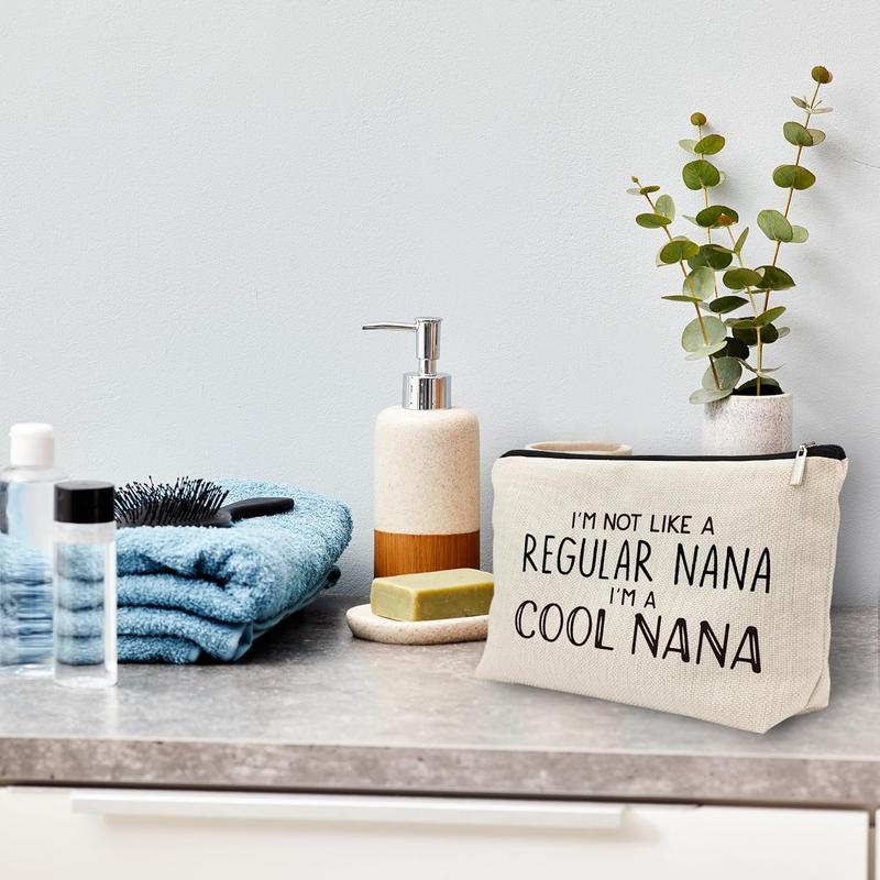 Nana Gifts Makeup Bag, Mothers Day Gifts for Nana Make Up Bag, Nana Gifts from Grandkids, Grandma Gifts, Im Cool Nana Cosmetic Bag Travel Makeup Make Up Pouch Gifts for Nana Grandma Purse