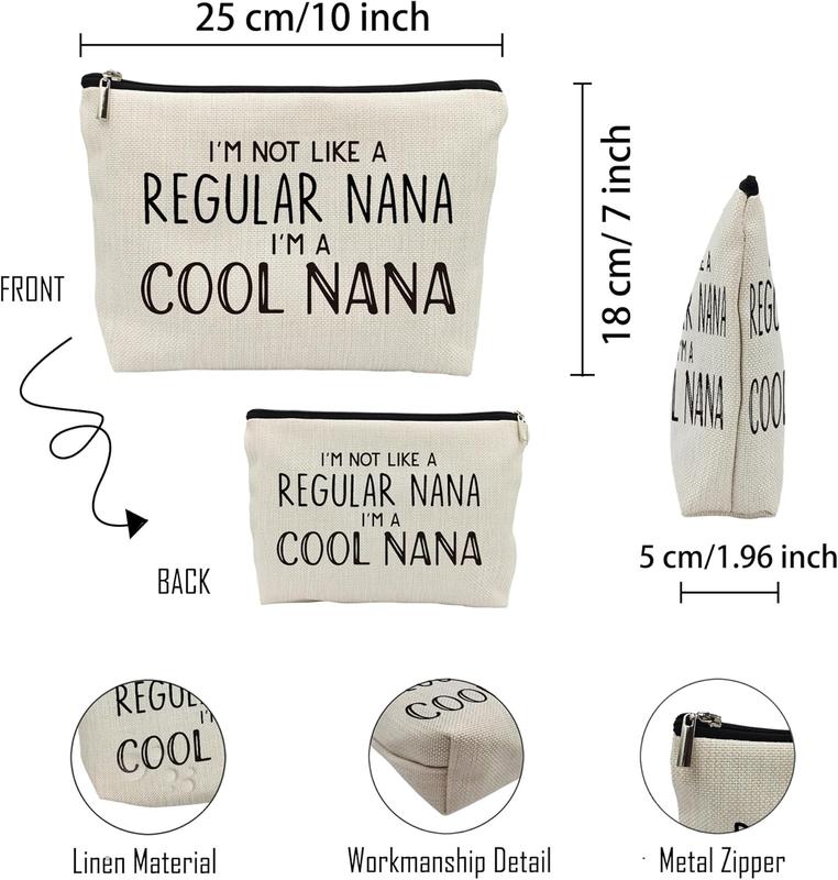 Nana Gifts Makeup Bag, Mothers Day Gifts for Nana Make Up Bag, Nana Gifts from Grandkids, Grandma Gifts, Im Cool Nana Cosmetic Bag Travel Makeup Make Up Pouch Gifts for Nana Grandma Purse