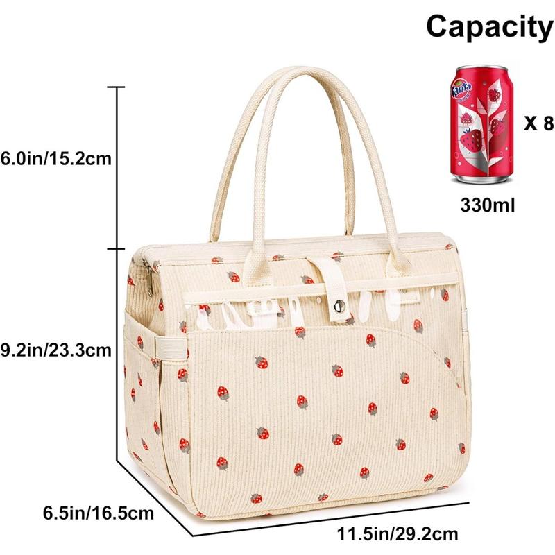 LOIDOU Lunch Bag Women Insulated Lunch Box Large Cooler Lunchbox Tote Bags Adult Reusable Boxes for Ladies Work Picnic School Beach bottle holder