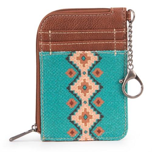 Wrangler Aztec Card Wallet for Women Western Credit Card Holder with Zipper Pocket XZY-WG2203-W005CF