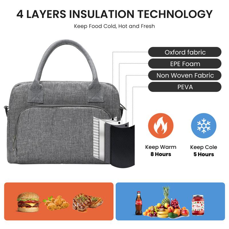 Lunch Bag for Women Men Large Insulated Reusable Lunch Box Girls  Water Resistant Portable Cooler Tote Bag for Work Picnic