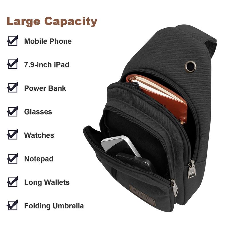 Men's Sling Backpack Anti-theft Shoulder Crossbody Chest Bag Fanny Pack USB Port