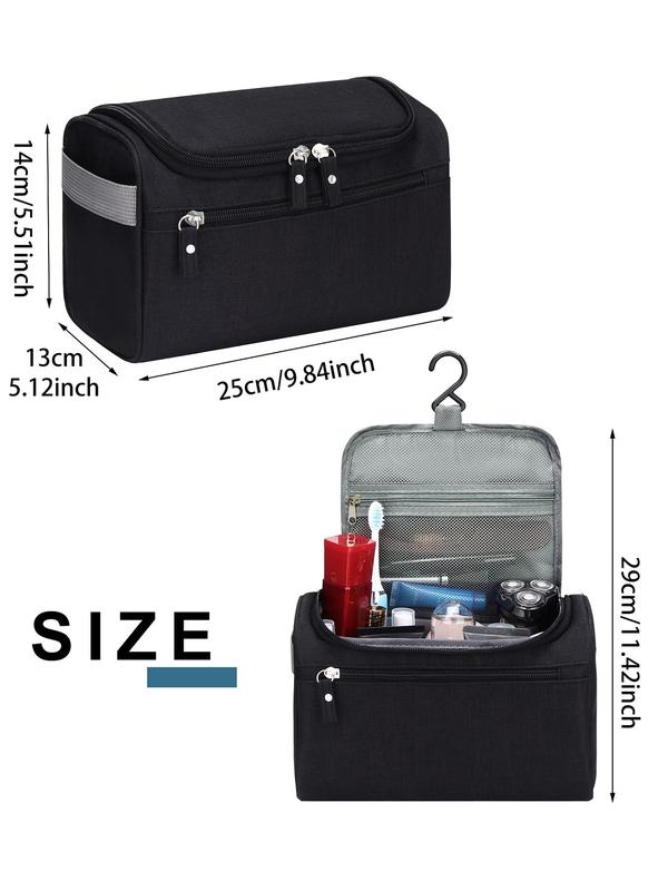 Portable Toiletry Bag, with Hanging Hook, Waterproof Zipper Makeup Bag, Foldable Toiletry Organizer Pouch for Travel, Outdoor, Camping, Hiking, Daily Use