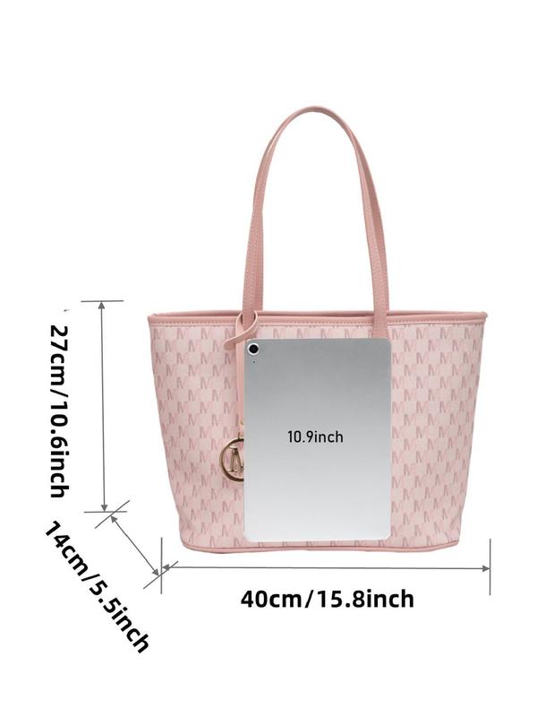 Women's Fashionable Letter Pattern Tote Bag, Casual Letter Printed Shoulder Bag for Daily Used, Trendy Versatile High-quality Daily Commuting Bag