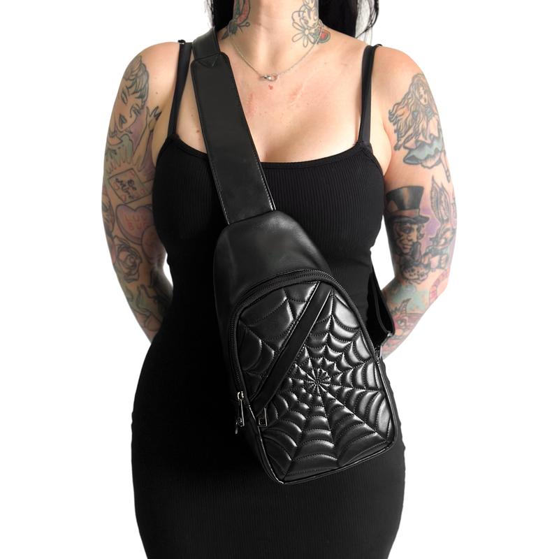 Spiderweb Sling Bag - All Black