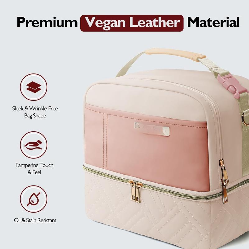 Large Lunch Bag Box Women - 2024 Newest Christmas Mothers Day Gifts for Women - 2 Tier Leather Leakproof Insulated Water-Resistant Lunch Bag Tote Cooler with Removable Strap for Work Travel Picnics