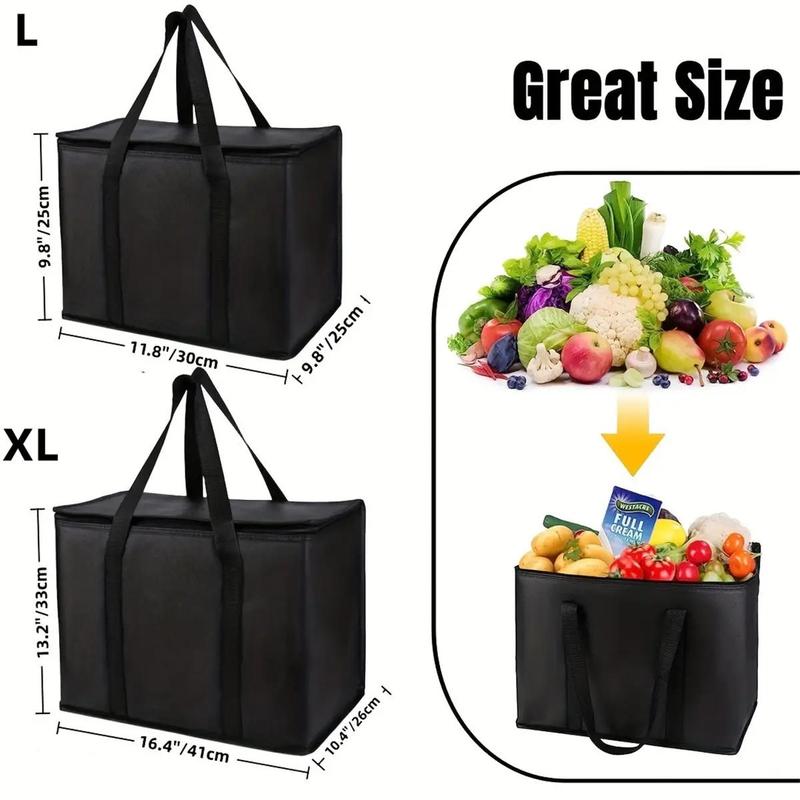 Insulated Bag, Reusable Grocery Tote, Lightweight & Sturdy Zipper Cooler Bag, Food Storage Bag For Home Kitchen