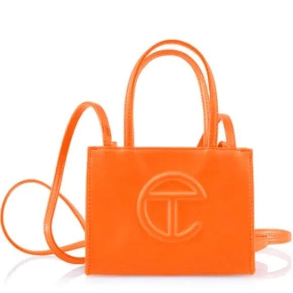 Telfar small Orange  shopping Bag- Perfect for Grocery and Travel