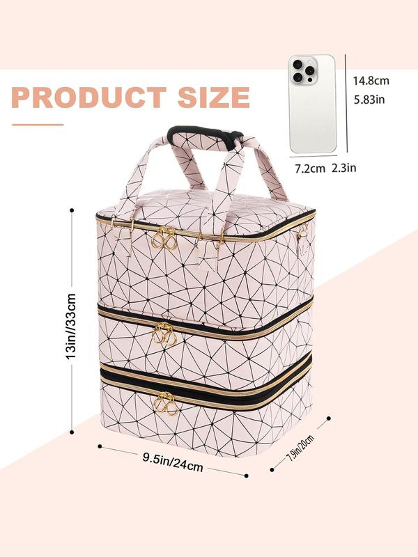 Nail Polish Storage Bag, Large Capacity Nail Art Tool Organizer, Zipper Makeup Bag, Versatile Storage Bag for Nail Tech & Nail Art Enthusiast